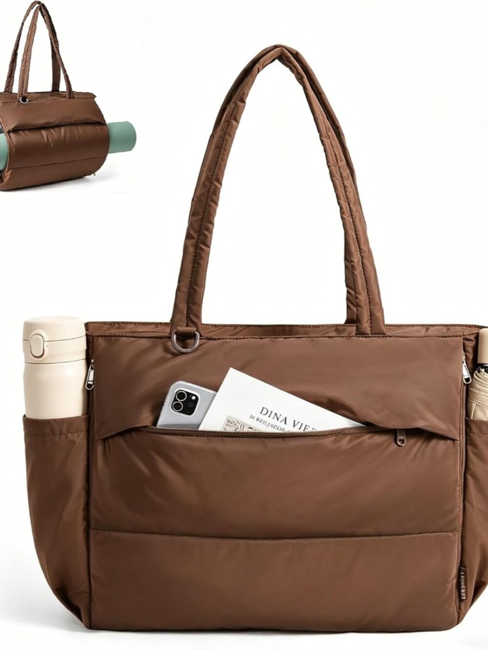 Yoga Pilates Tote Bag for Women with Knotted Handle, Gym Bag